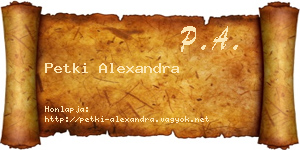 Petki Alexandra névjegykártya